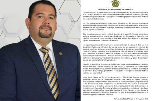 Isidro Rogel Fajardo; encargado de la Rectoría de UAEMEX para la transición